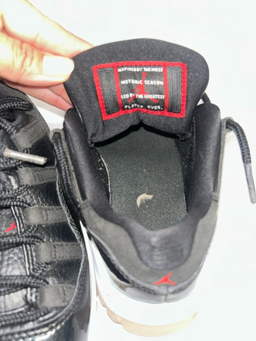 Jordan Kids Black Low-Top Sneakers with Red Logo Accents